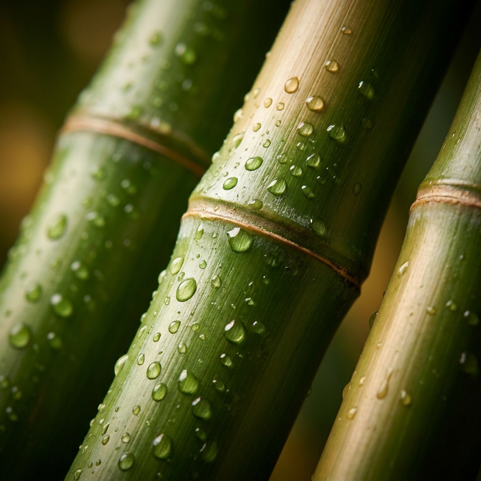 Fresh green bamboo stalks
